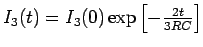 $I_3(t) = I_3(0)
\exp\left[-{2t\over3RC}\right]$
