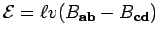 ${\cal E} = \ell v (B_{\bf ab} - B_{\bf cd})$