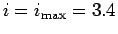 $i = i_{\rm max} = 3.4$