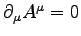 $\partial_\mu A^\mu = 0$