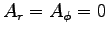 $A_r = A_\phi = 0$