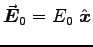 $\Vec{E}_0 = E_0 \; \Hat{x}$