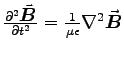 $\DbyD{^2 \Vec{B}}{t^2} = {1 \over \mu\epsilon} \Delsq{\Vec{B}}$