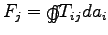 $F_j = \osurfint T_{ij} da_i$