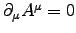 $\partial_\mu A^\mu = 0$