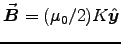 $\Vec{B} = (\muz/2) K \Hat{y}$