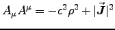 $A_\mu A^\mu = -c^2\rho^2 + \vert\Vec{J}\vert^2$