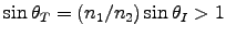 $\sin\theta_T = (n_1/n_2)\sin \theta_I > 1$