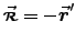 $\Vec{\rr} = -\Vec{r}^\prime$
