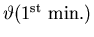 $\vartheta(1^{\rm st} \hbox{\rm ~min.})$